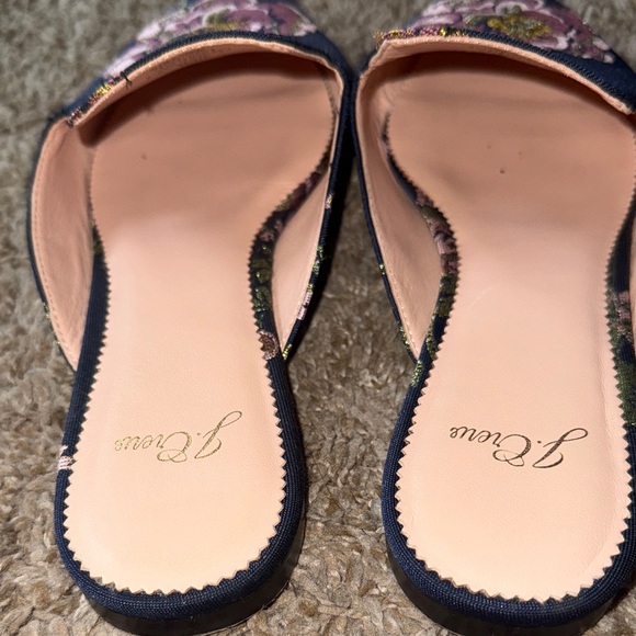 J. Crew Navy Floral Mules Lavender Purple Metallic - Picture 4 of 4